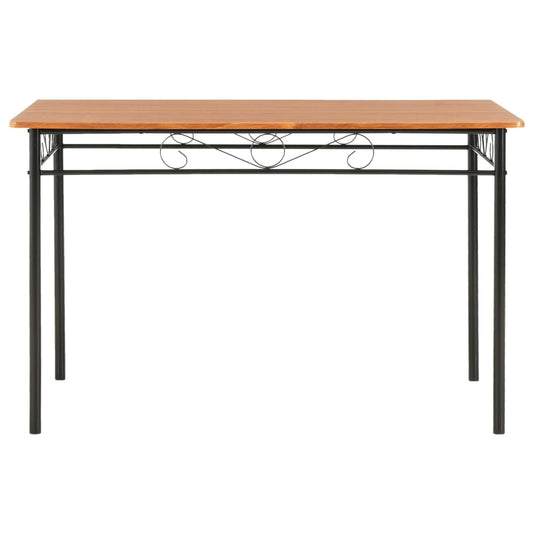 Dining Table Brown and black MDF top and steel frame Sturdy