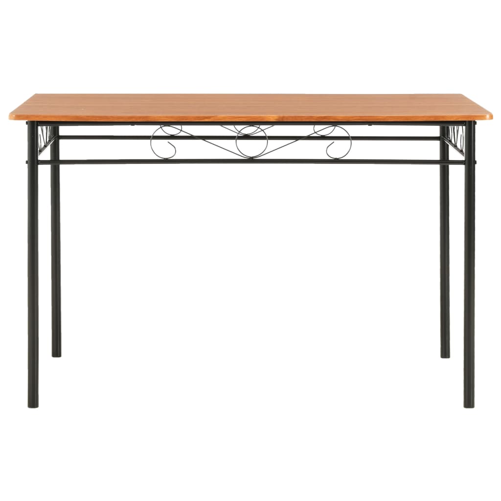 Dining Table Brown and black MDF top and steel frame Sturdy