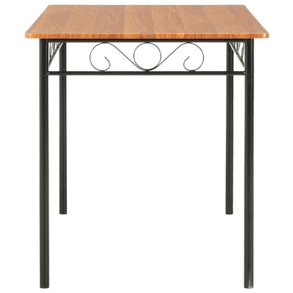 Dining Table Brown and black MDF top and steel frame Sturdy