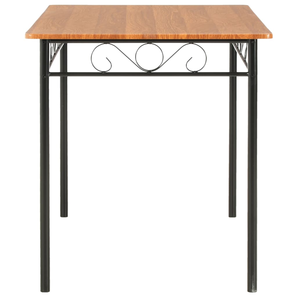 Dining Table Brown and black MDF top and steel frame Sturdy