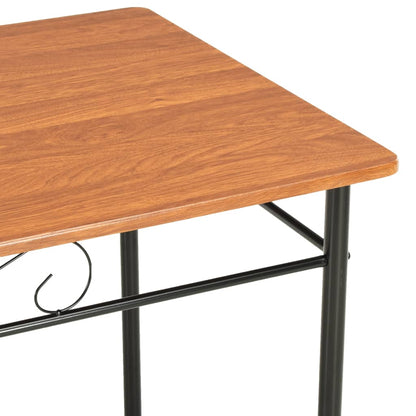 Dining Table Brown and black MDF top and steel frame Sturdy