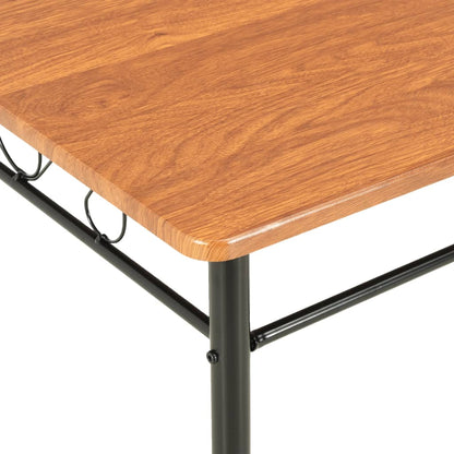 Dining Table Brown and black MDF top and steel frame Sturdy
