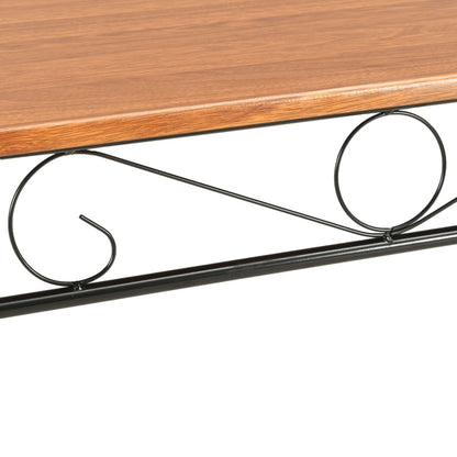 Dining Table Brown and black MDF top and steel frame Sturdy