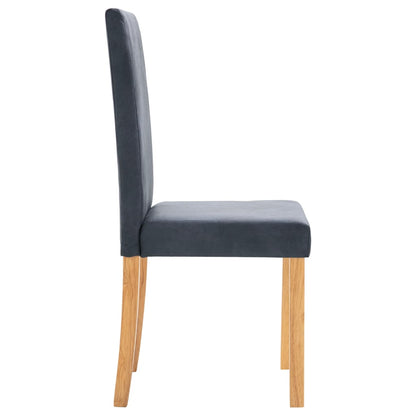 Dining Chair Set of 6 Gray Faux Leather, Wood Standard Durable