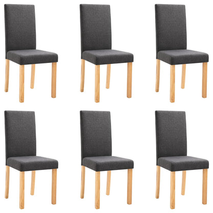 Dining Chair Set of 6 Dark Gray Fabric Standard Ergonomic