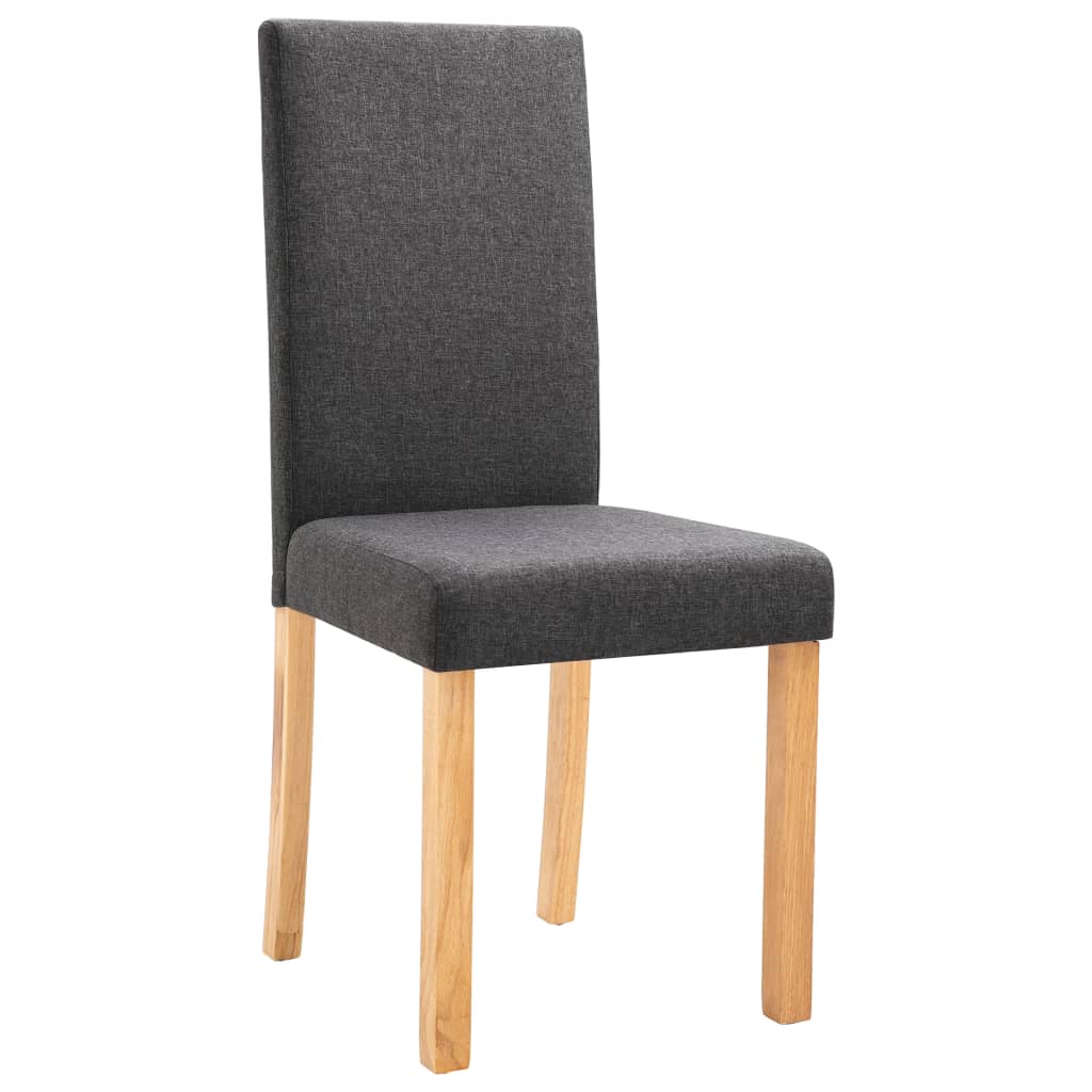Dining Chair Set of 6 Dark Gray Fabric Standard Ergonomic