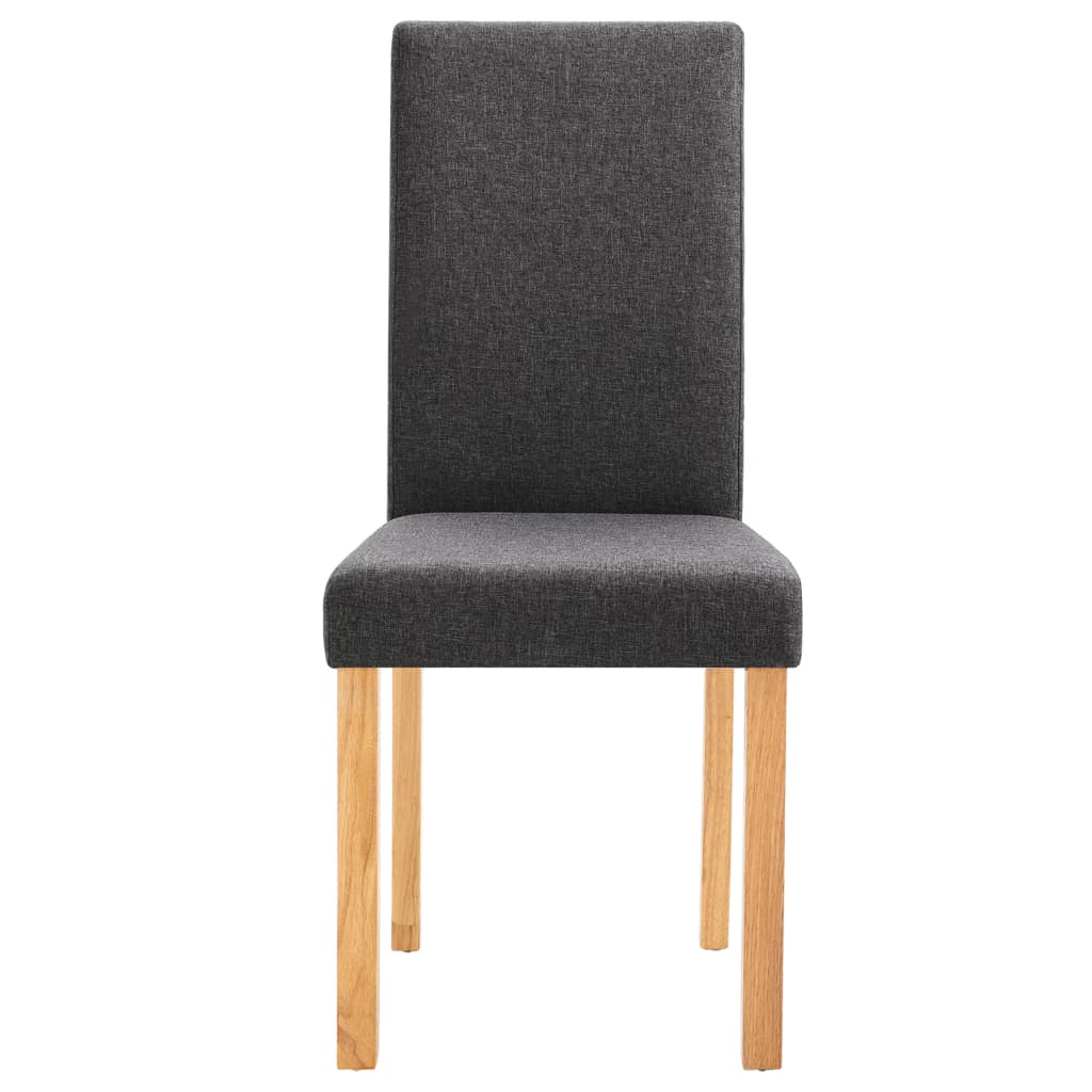 Dining Chair Set of 6 Dark Gray Fabric Standard Ergonomic