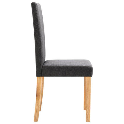 Dining Chair Set of 6 Dark Gray Fabric Standard Ergonomic