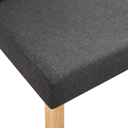 Dining Chair Set of 6 Dark Gray Fabric Standard Ergonomic