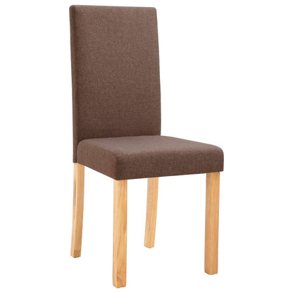 Dining Chairs 6 pcs Brown Fabric