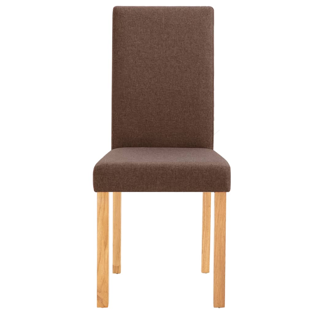 Dining Chairs 6 pcs Brown Fabric
