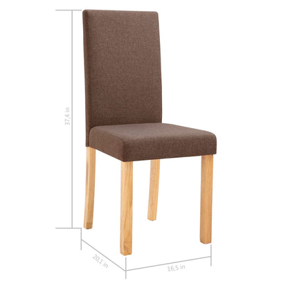 Dining Chairs 6 pcs Brown Fabric