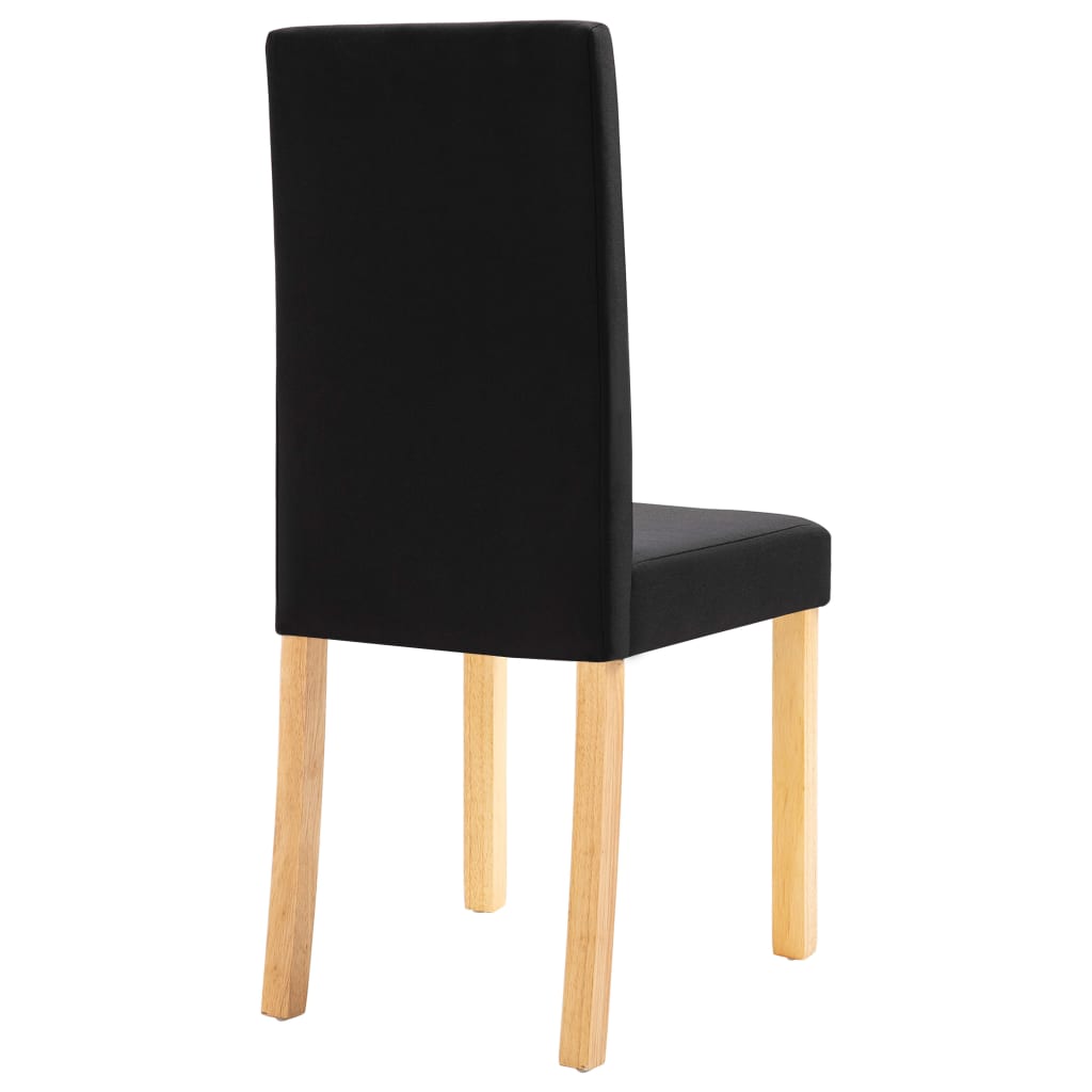Dining Chair Set of 6 Black Fabric Standard Ergonomic