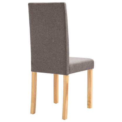 Dining Chair Set of 6 Taupe Fabric and Rubber wood Standard