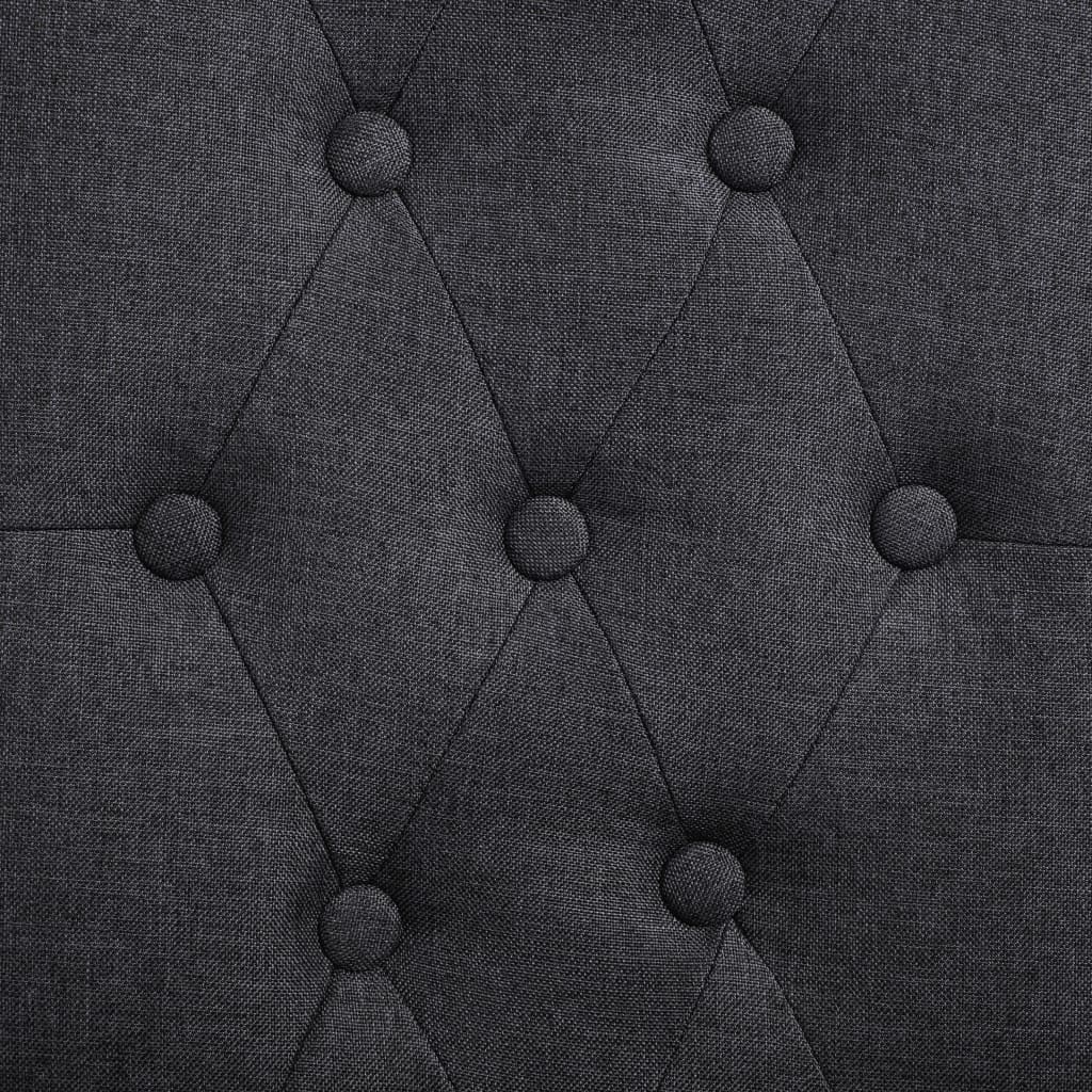 Dining Chair Set of 4 Dark Gray Fabric and Rubber Wood Standard