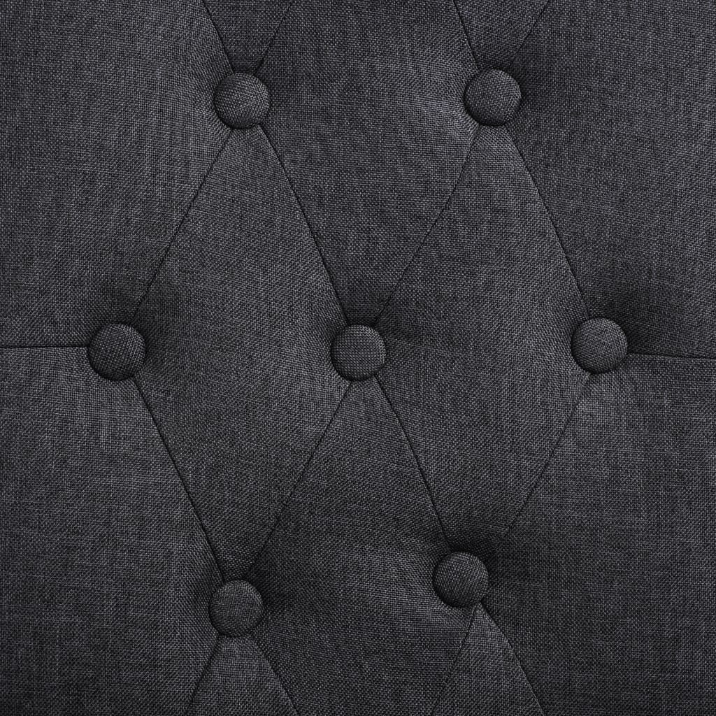 Dining Chair Set of 6 Dark Gray Fabric, Rubber wood Standard