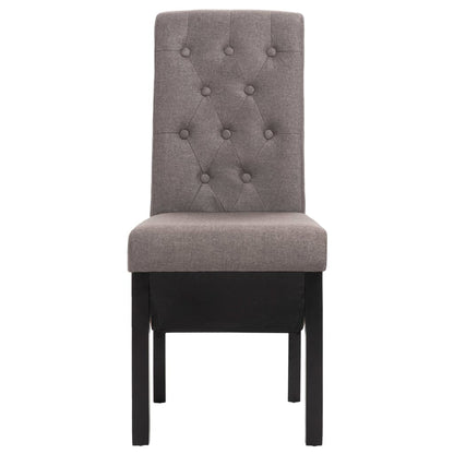 Dining Chair Set of 4 Taupe Fabric, Rubber wood Standard