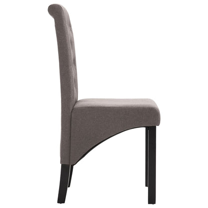 Dining Chair Set of 4 Taupe Fabric, Rubber wood Standard