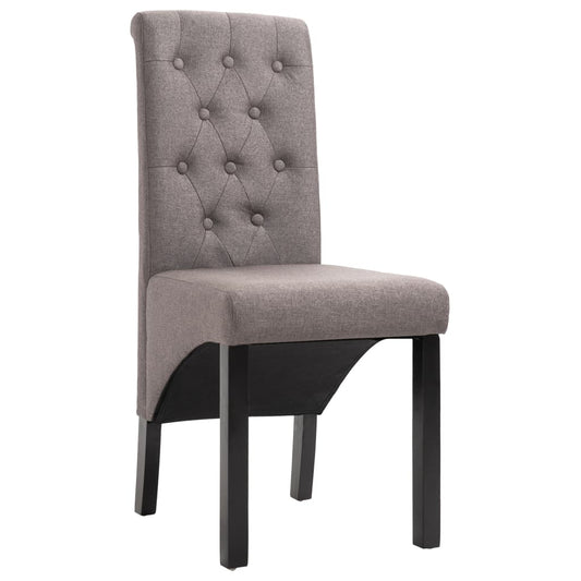 Dining Chair Set of 6 Taupe Fabric, Rubber wood Standard size