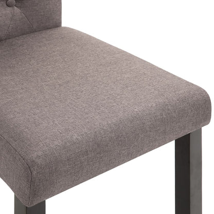Dining Chair Set of 6 Taupe Fabric, Rubber wood Standard size