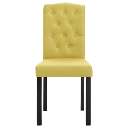 Dining Chair Set of 6 Green Fabric and Solid Rubber Wood Standard