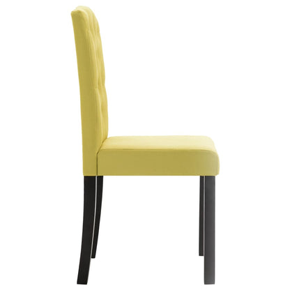 Dining Chair Set of 6 Green Fabric and Solid Rubber Wood Standard