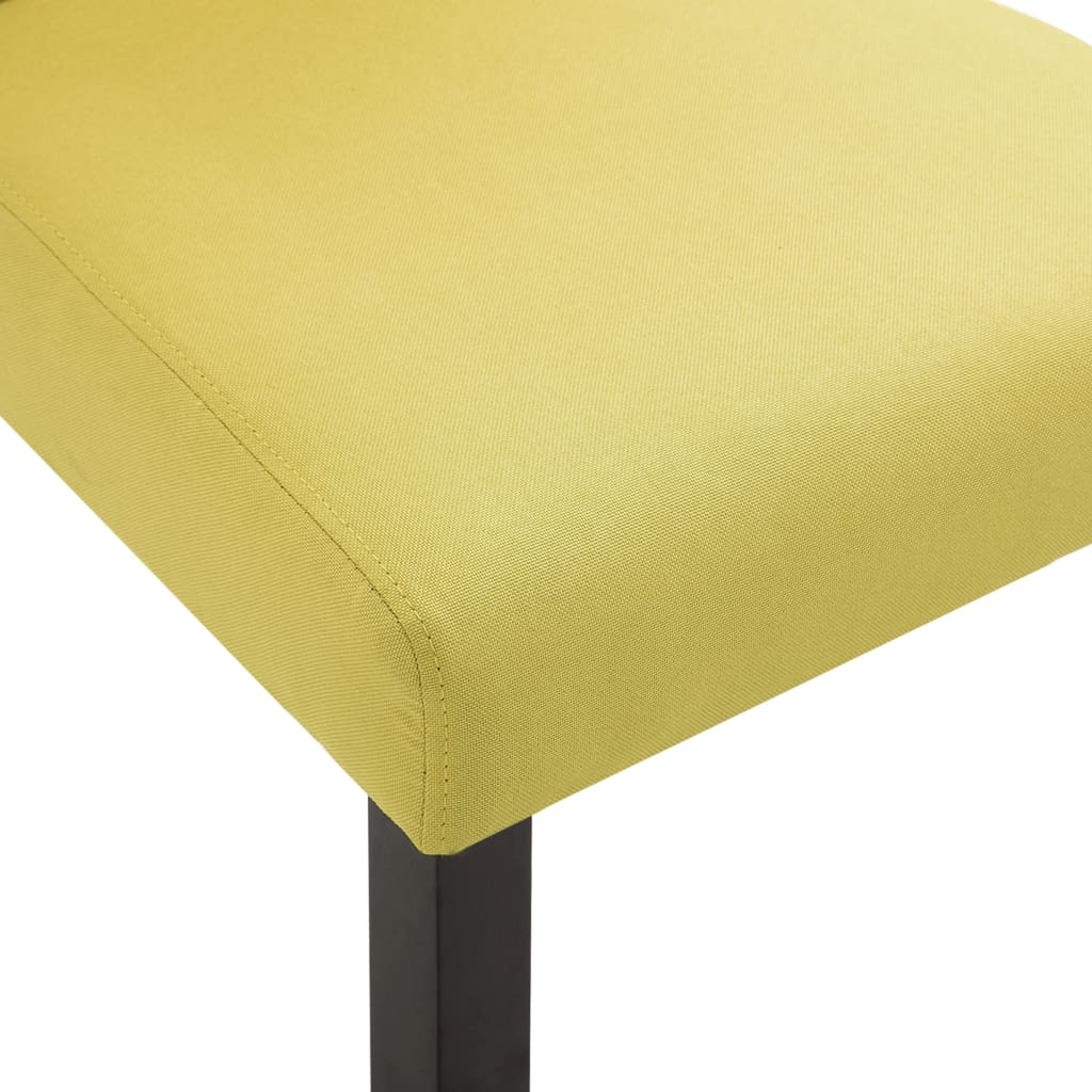 Dining Chair Set of 6 Green Fabric and Solid Rubber Wood Standard