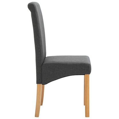 Dining Chair Set of 6 Gray Fabric and wood Standard Ergonomic