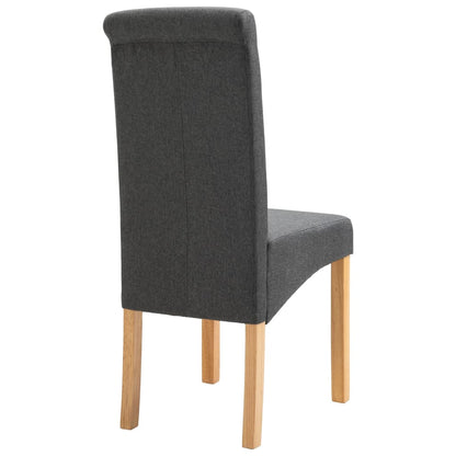 Dining Chair Set of 6 Gray Fabric and wood Standard Ergonomic