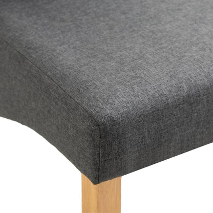 Dining Chair Set of 6 Gray Fabric and wood Standard Ergonomic