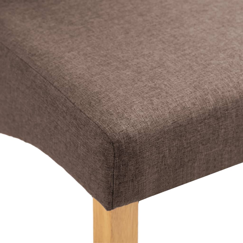 Dining Chair Set of 6 Brown Fabric, Wood Ergonomic Dining Chair