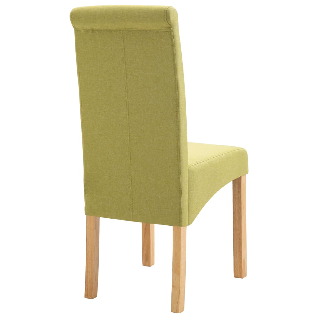 Dining Chair Set of 6 Green Fabric and wooden frame Standard