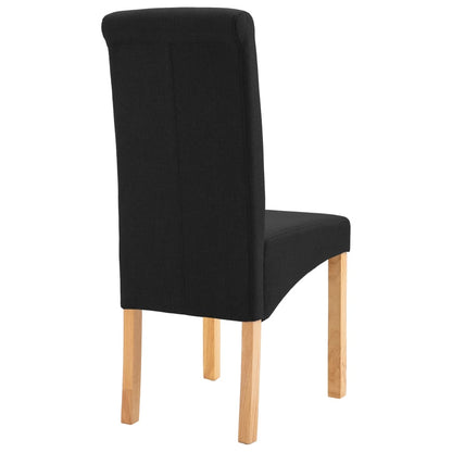 Dining Chair Set of 6 Black Fabric and wooden frame Standard