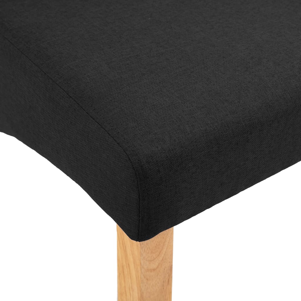 Dining Chair Set of 6 Black Fabric and wooden frame Standard