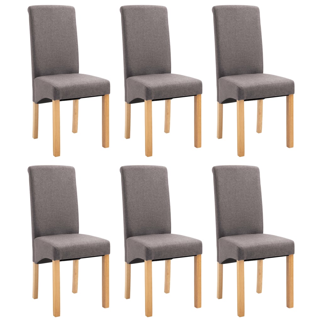 Dining Chairs 6 pcs Taupe Fabric
