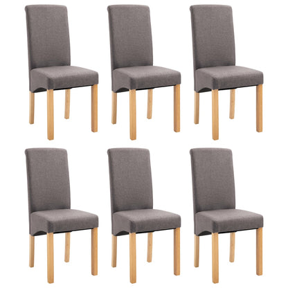 Dining Chairs 6 pcs Taupe Fabric