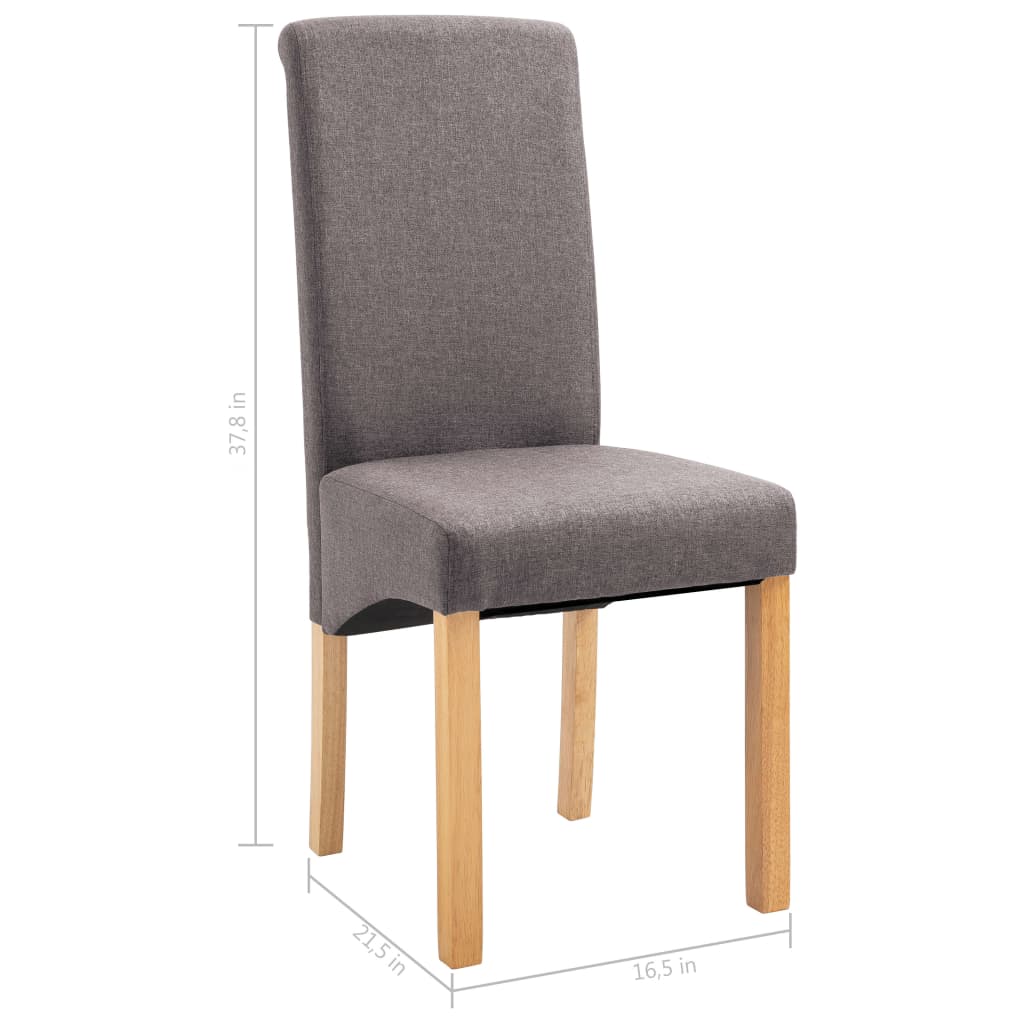Dining Chairs 6 pcs Taupe Fabric