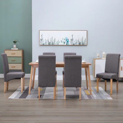 Dining Chairs 6 pcs Taupe Fabric
