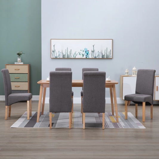 Dining Chairs 6 pcs Taupe Fabric