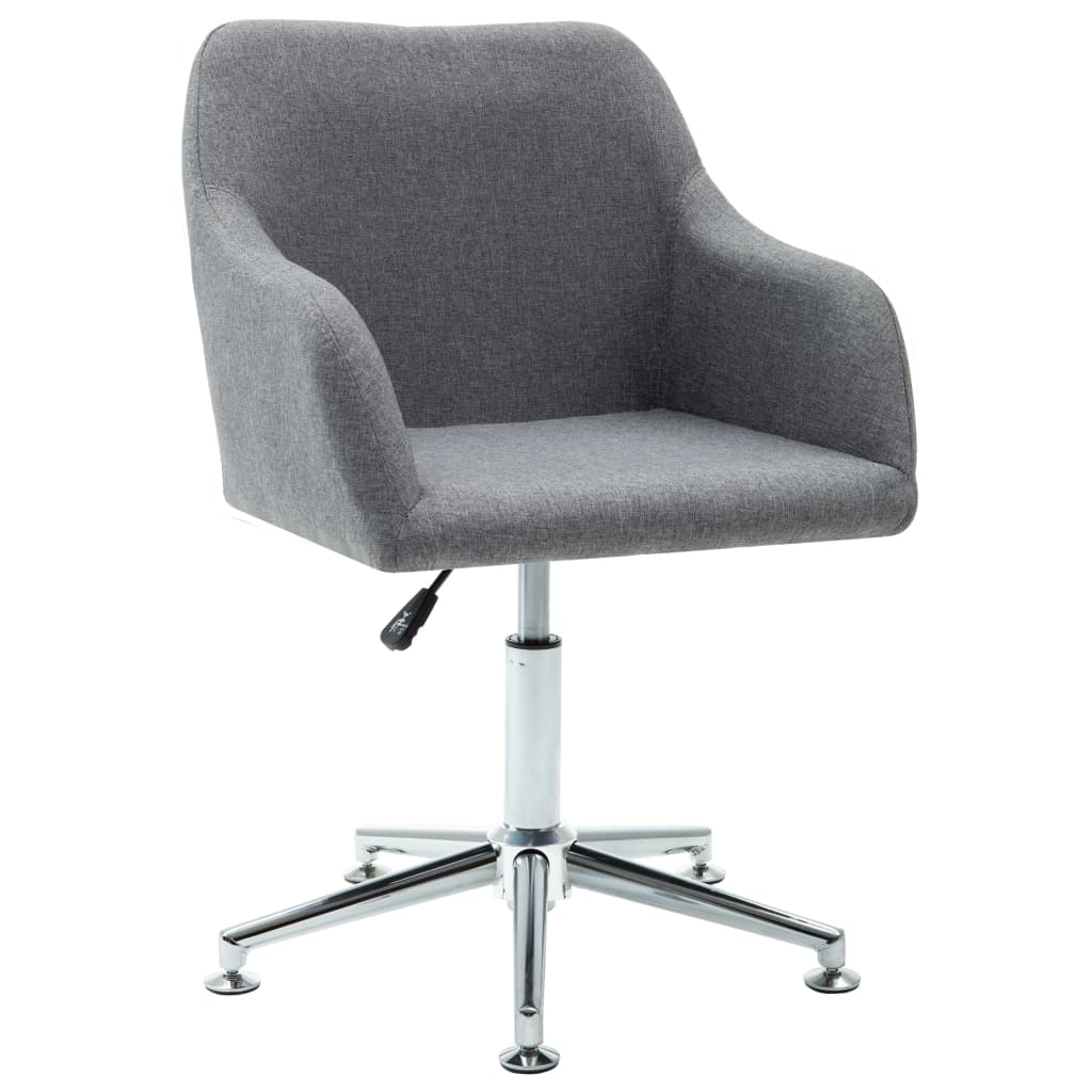 Office Chair Light Gray Polyester Height-Adjustable Office Chair