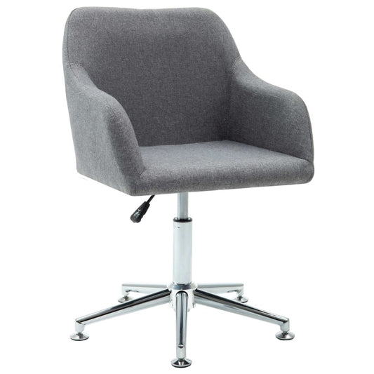 Office Chair Light Gray Polyester Height-Adjustable Office Chair