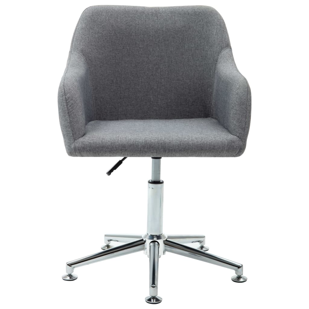 Office Chair Light Gray Polyester Height-Adjustable Office Chair