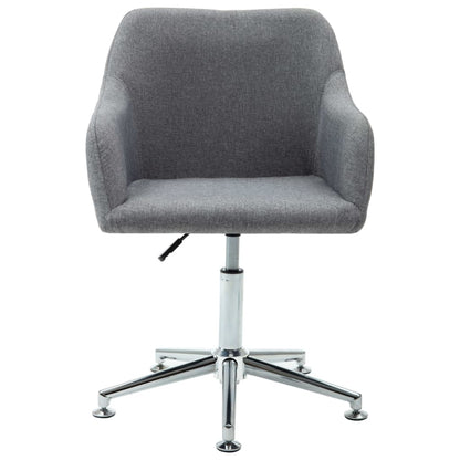 Office Chair Light Gray Polyester Height-Adjustable Office Chair