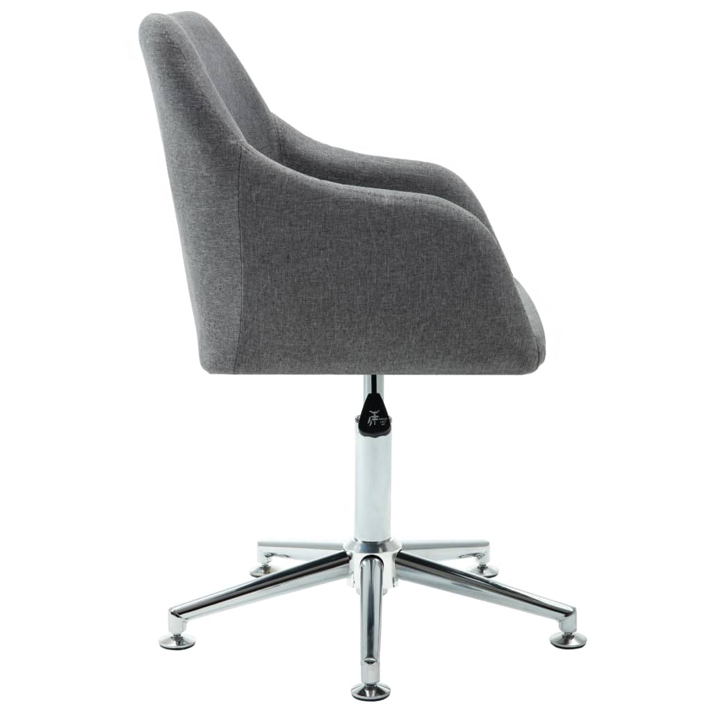 Office Chair Light Gray Polyester Height-Adjustable Office Chair