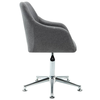 Office Chair Light Gray Polyester Height-Adjustable Office Chair