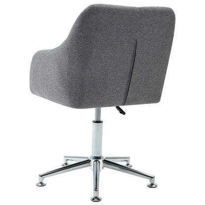 Office Chair Light Gray Polyester Height-Adjustable Office Chair