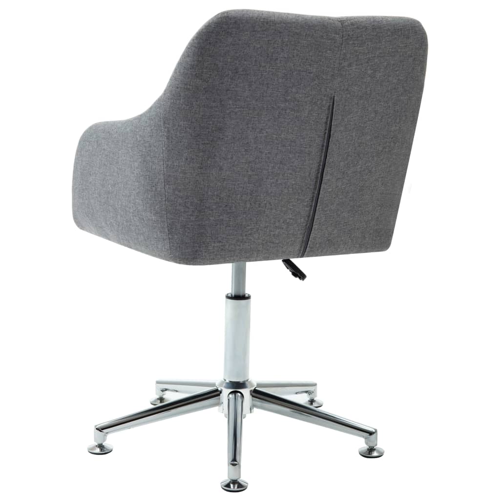 Office Chair Light Gray Polyester Height-Adjustable Office Chair
