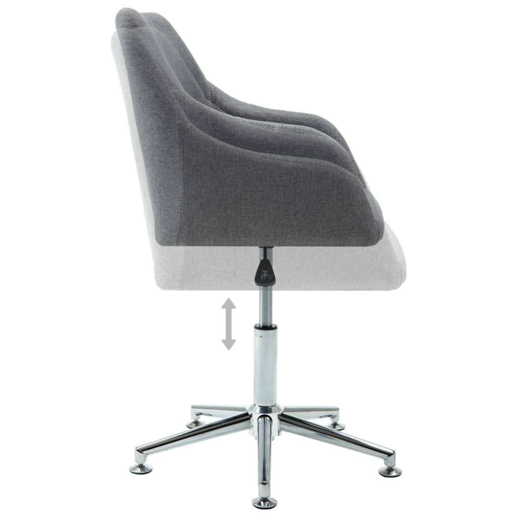 Office Chair Light Gray Polyester Height-Adjustable Office Chair