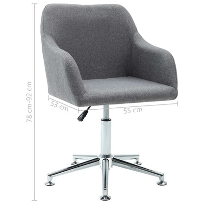 Office Chair Light Gray Polyester Height-Adjustable Office Chair