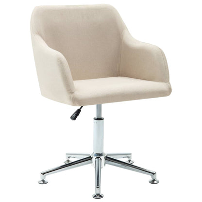 Office Chair Cream Polyester, Plywood, Steel Height Adjustable